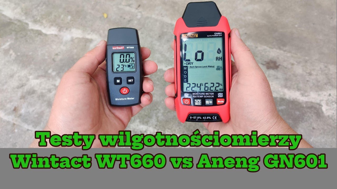 Testy wilgotnościomierzy Wintact WT660 vs Aneng GN601