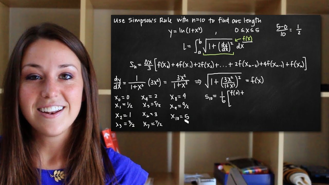 Arc length - simpson's rule (KristaKingMath)