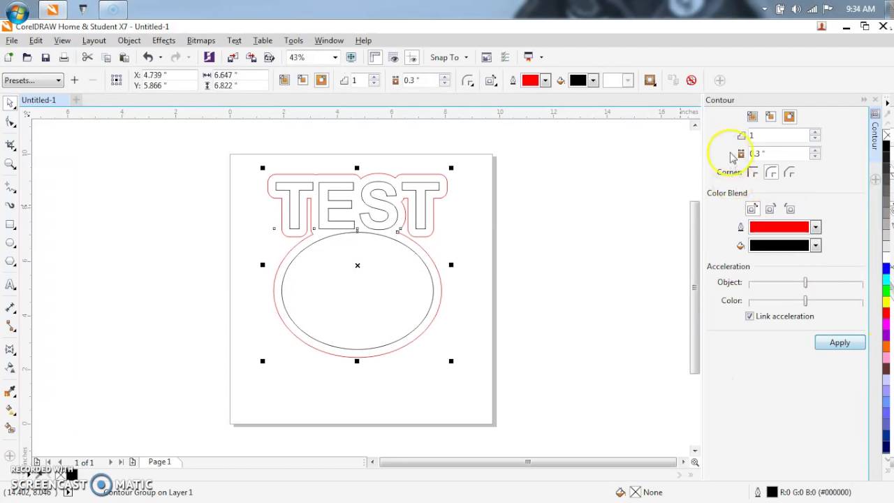 Corel Draw X7 Contouring