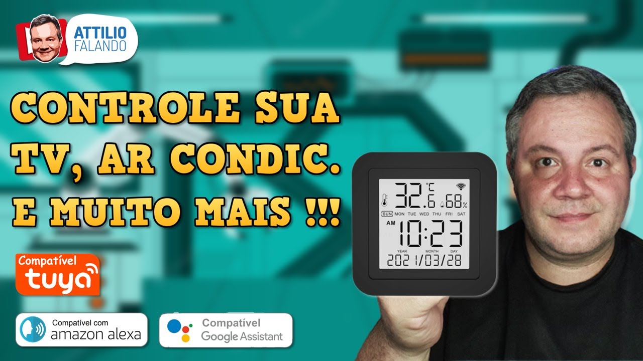 HUB IR com SENSOR de Temperatura e Umidade Integrado - Compatível com TUYA, Alexa e Google Home