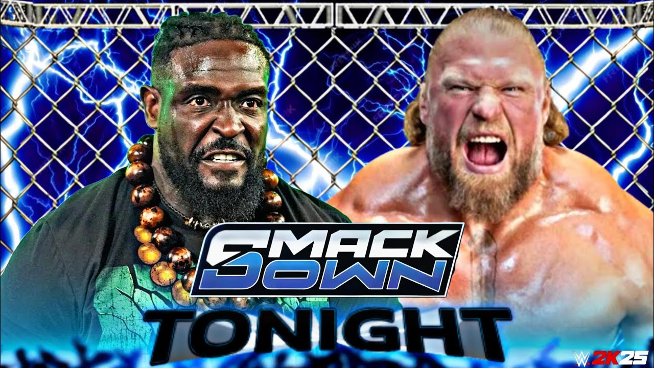 Брок Леснар против Оба Феми, WWE SmackDown, 3 апреля 2026 года, стальная клетка, симуляция WWE2K2...