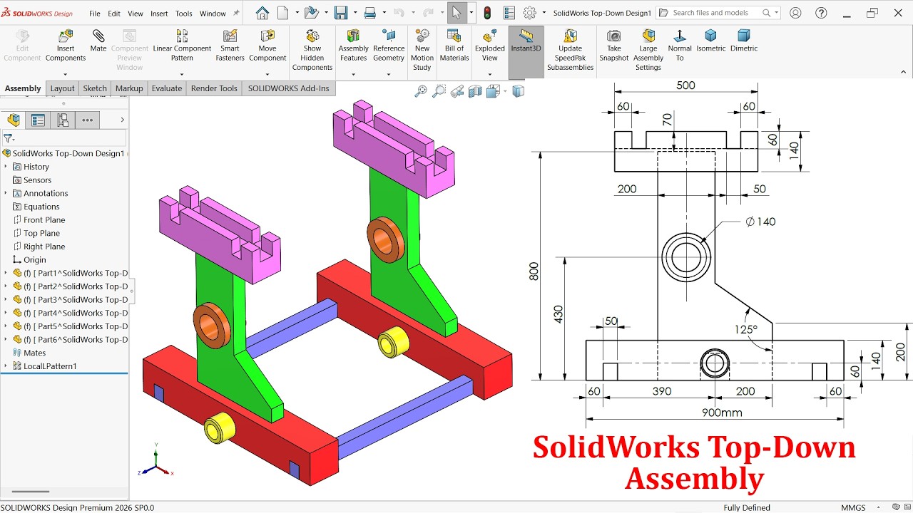 SolidWorks: проектирование сверху вниз, сборка