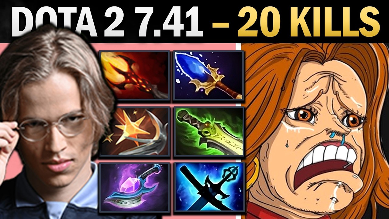 Lina Dota 2 7.41 with 20 Kills and Dagon - Dota 2 Gameplay