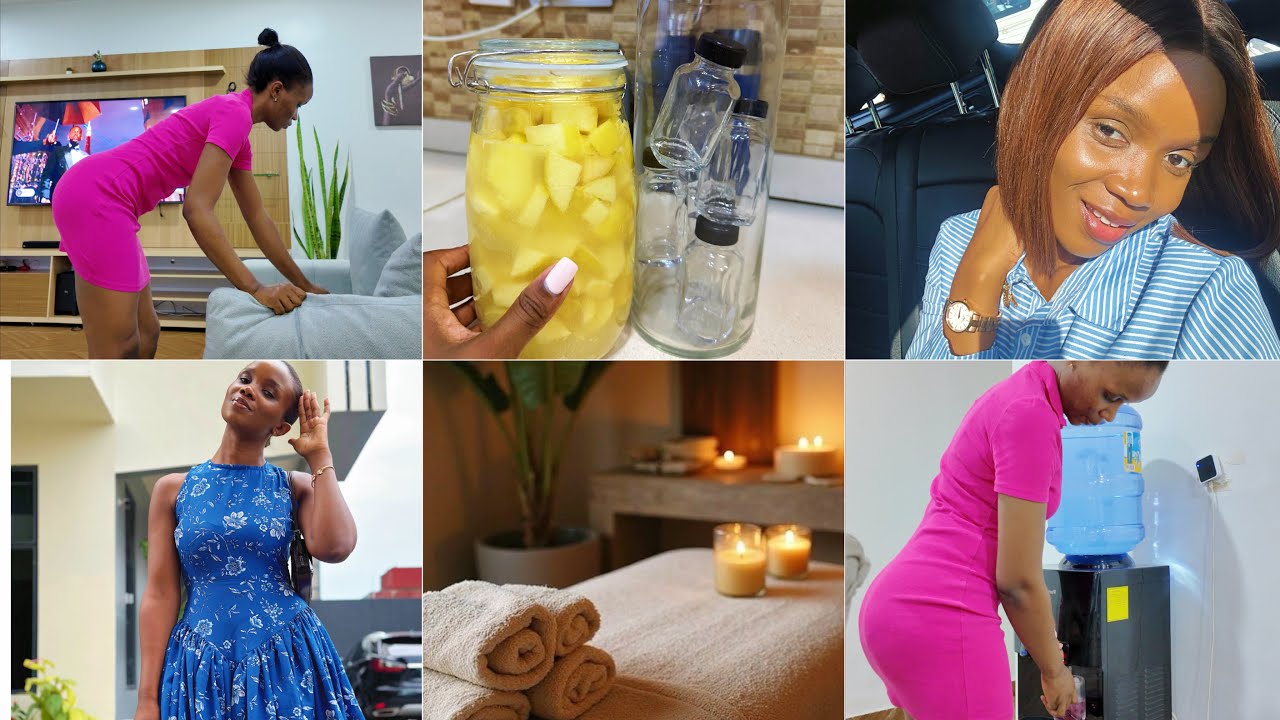 Productive Days in the life of a Kenyan Mom In Lagos||Apple Ginger Probiotic||Deep Tissue massage