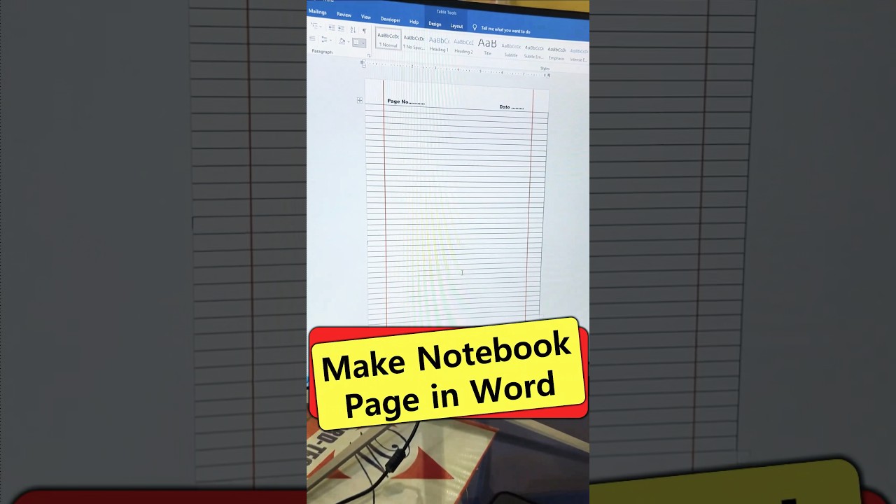 .📄How to make Notebook Paper in MS-Word #shorts #msword  #word #wordtricks
