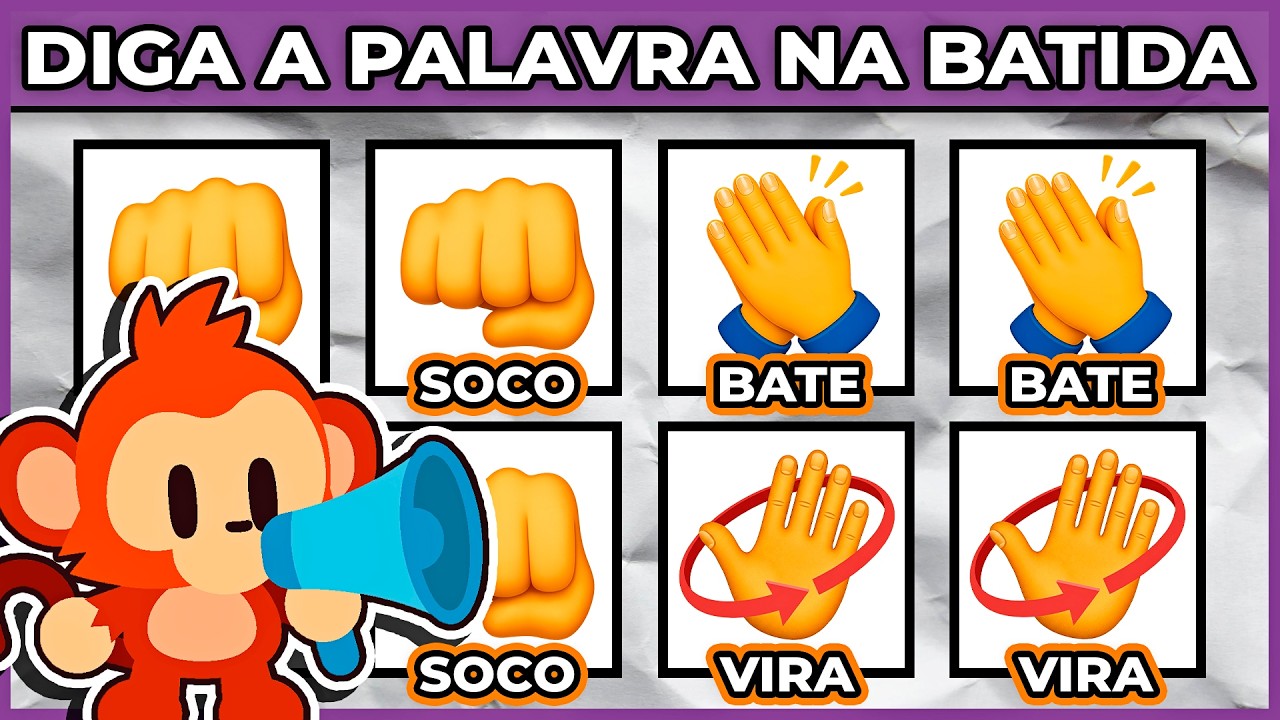📢 DIGA A PALAVRA NA BATIDA | 👊🏻SOCO 👊🏻SOCO 👏🏻BATE 👏🏻BATE N&iacute;veis: 🟩 F&aacute;cil 🟨M&eacute;dio 🟥 Dif&iacute;cil #macaquiz