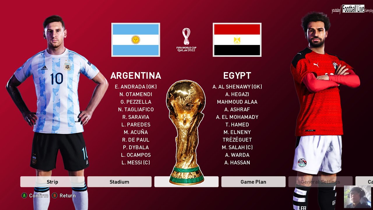 PES 2021 | Argentina vs Egypt | World Cup 2022 Qatar | Lionel Messi vs Mo Salah | Gameplay
