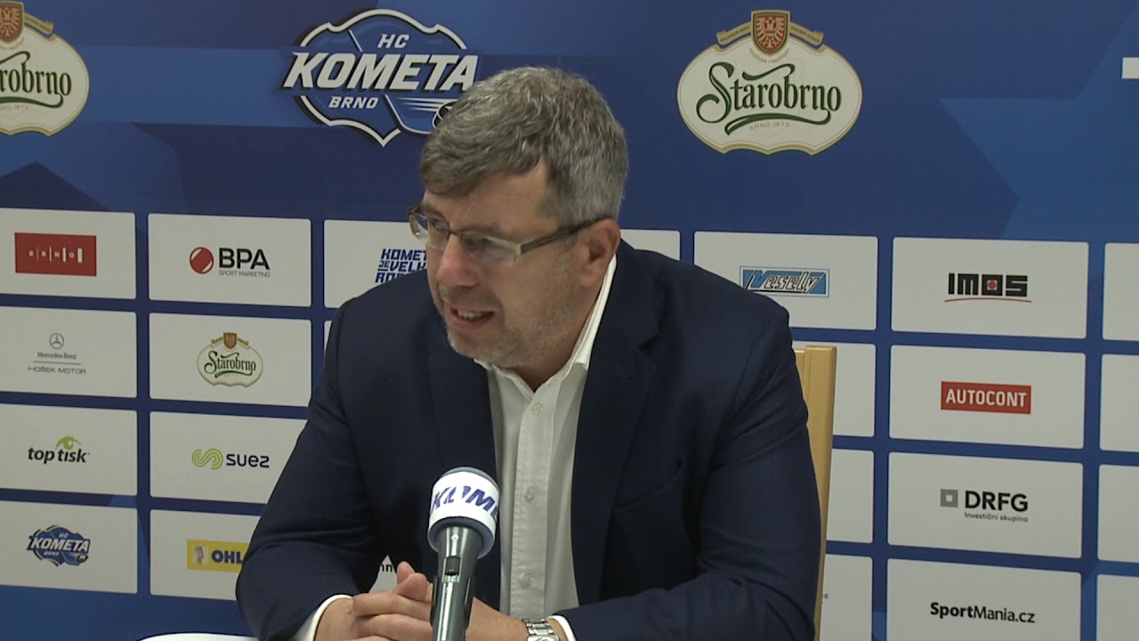 Trenéři Kamil Pokorný a Petr Čáslava po utkání Kometa - Pardubice 5:1 (25. 10. 2019)