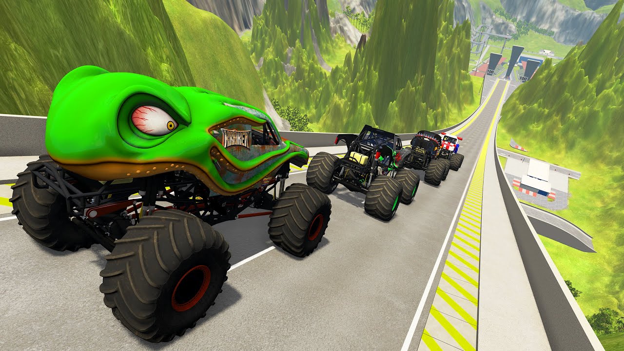 HT Gameplay Crash # 305 | Monster Trucks vs Epic High Speed Long Jumps and New Cars vs Speed Bumps