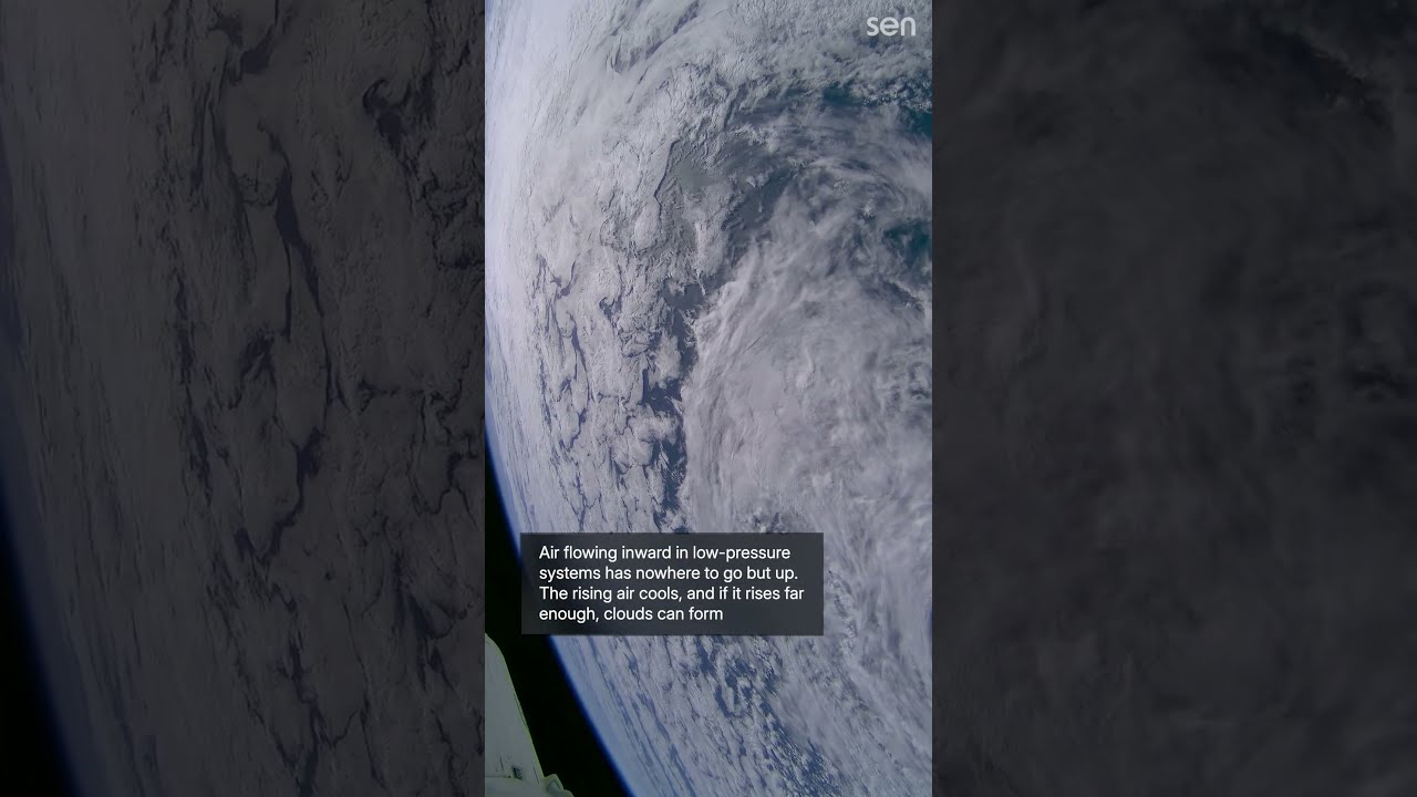 A low-pressure system forms as air rises and cools - captured during a 180&deg; orbital maneuver ☁️