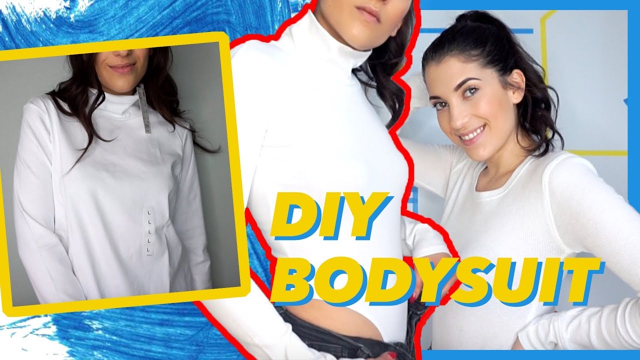 BODYSUIT FROM A LARGE SHIRT | Best Winter Layering Piece | DIY | smilesfornicole
