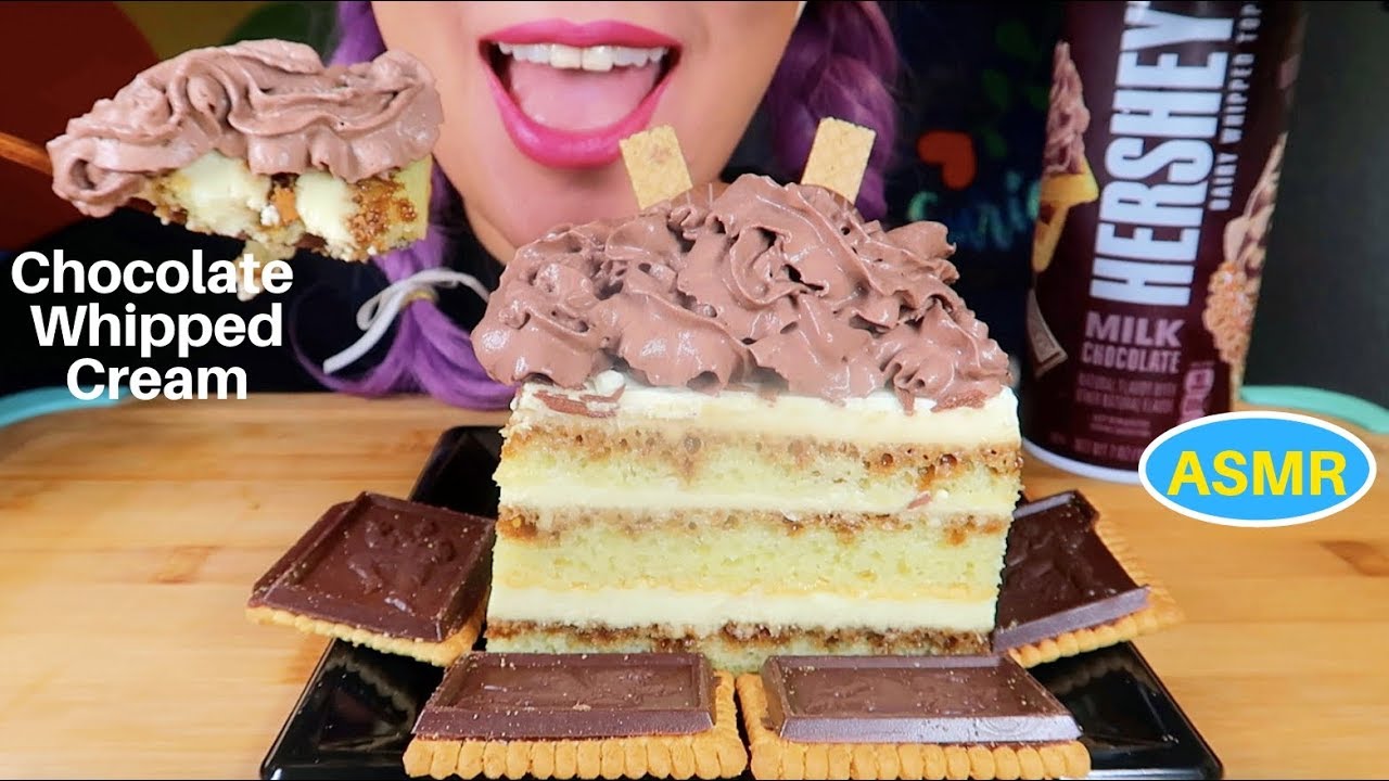 ASMR 티라미수 케이크와 초코 휘핑크림 먹방| TIRAMISU CAKE + HERSHEY’S WHIPPED CREAM CURIE. ASMR