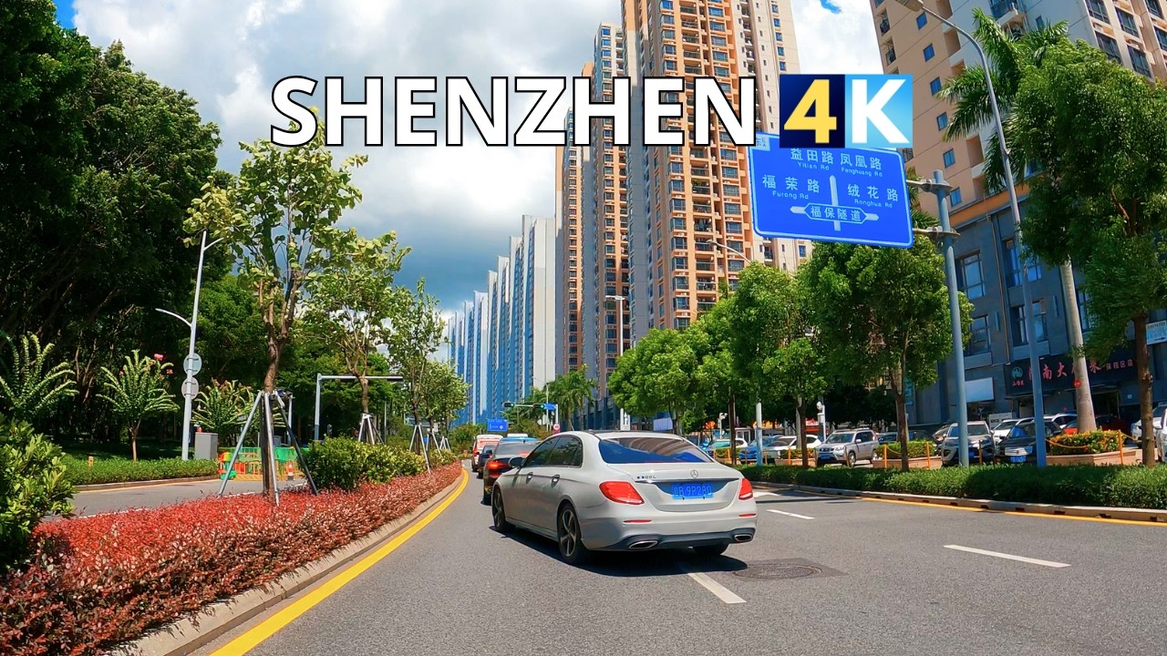 Shenzhen 4K | Driving through China's Most Beautiful Tropical Bay Skyline