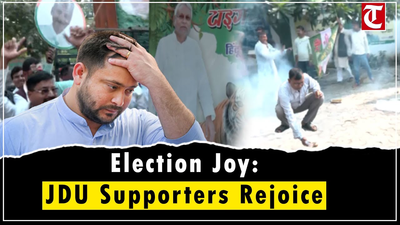 Bihar Election 2025: JDU Supporters Celebrate Outside Party Office After Early Trends