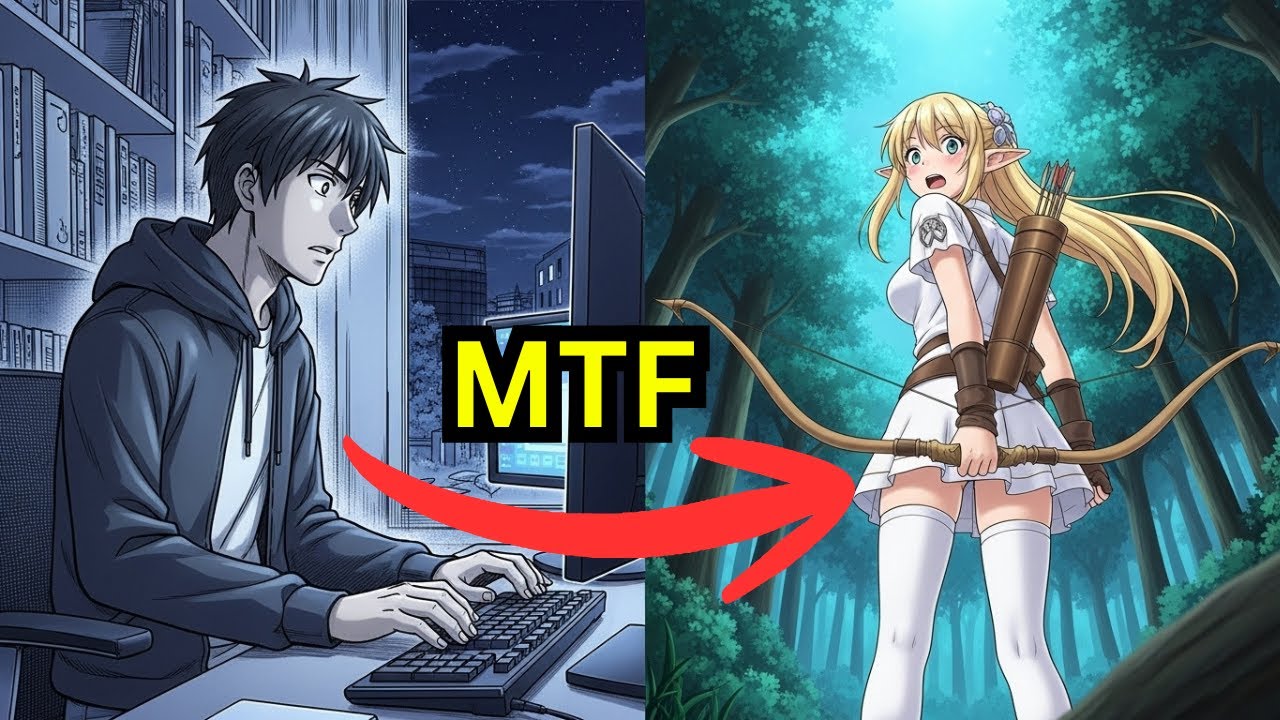 [MTF Transformation] Gamer downloads Patch and becomes his own Game Avatar - a Blonde Elf Girl