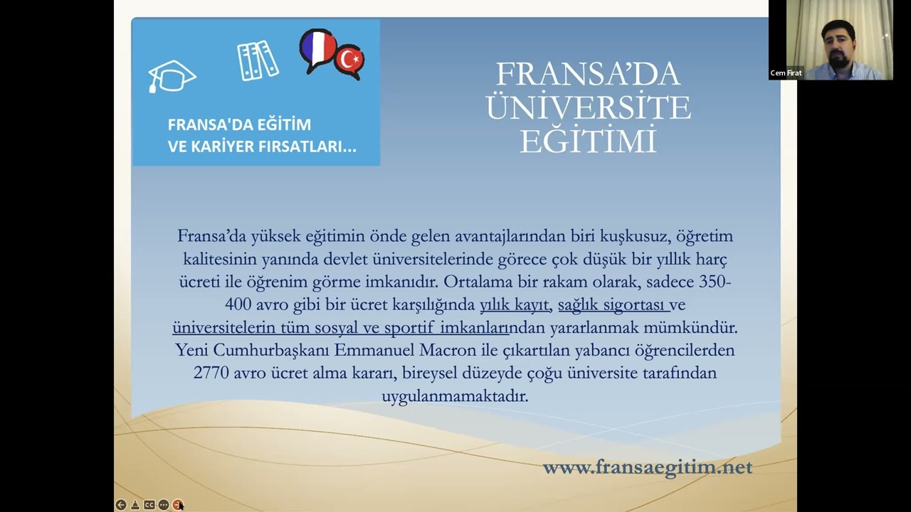 Fransa & İsviçre & Belçika'da Eğitim ( Webinar )