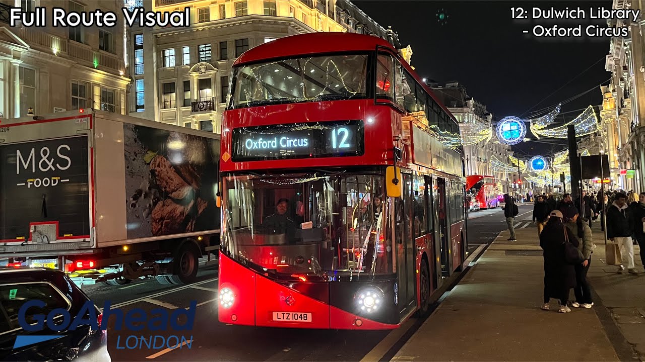 Full Route Visual | London Bus Route 12: Dulwich Library - Oxford Circus | New Routemaster LT893