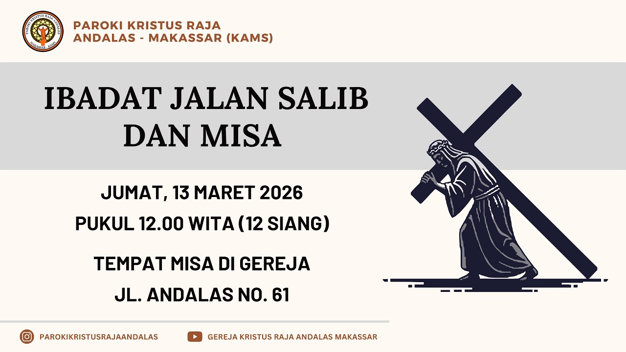 (LIVE) IBADAT JALAN SALIB DAN MISA | JUMAT, 13 MARET 2026 | 12.00 WITA