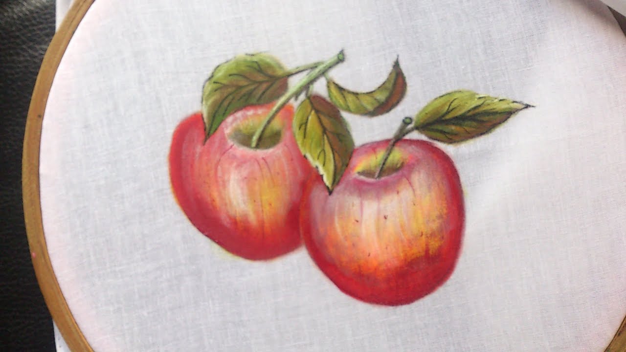 Painting. Fabric painting-  how to paint apples on clothes.