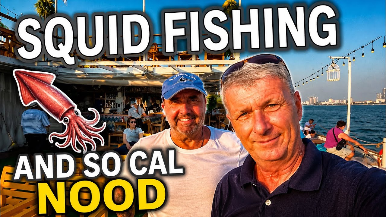 Ловля кальмаров в заливе Паттайи и ресторан So Cal Nood.