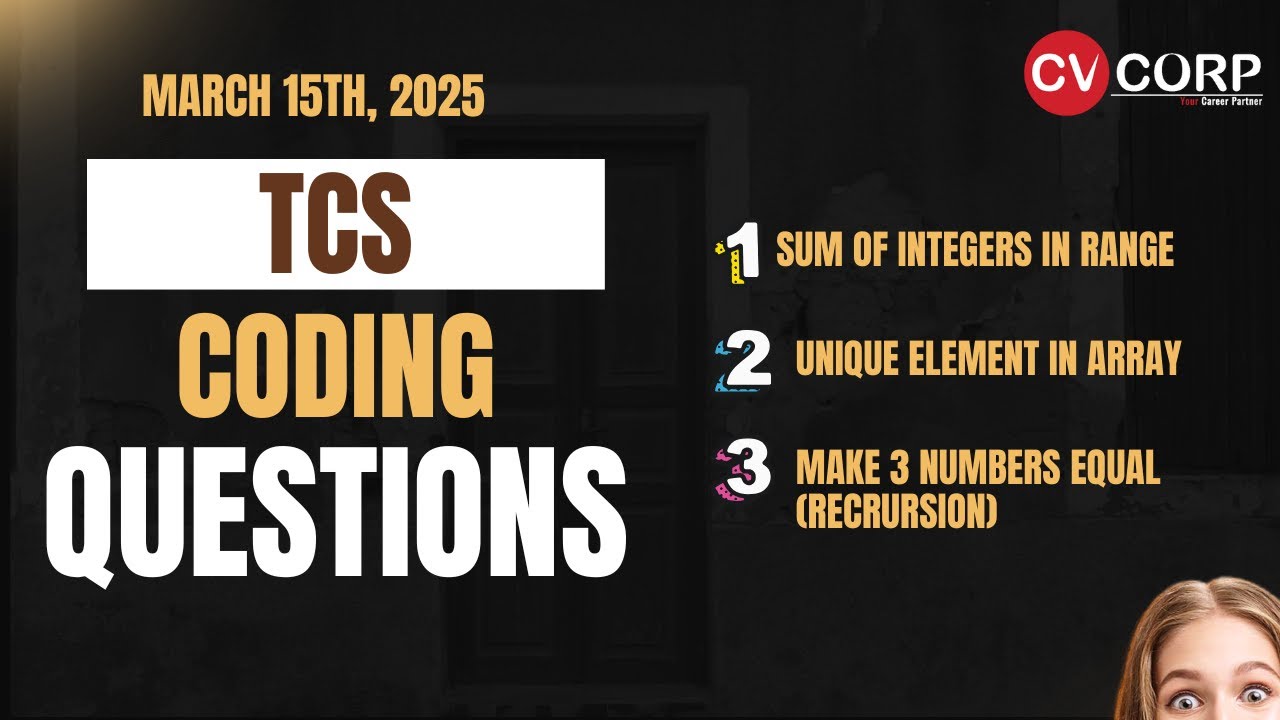 TCS NQT - Coding Questions - March 15th - 1,2 & 3 questions