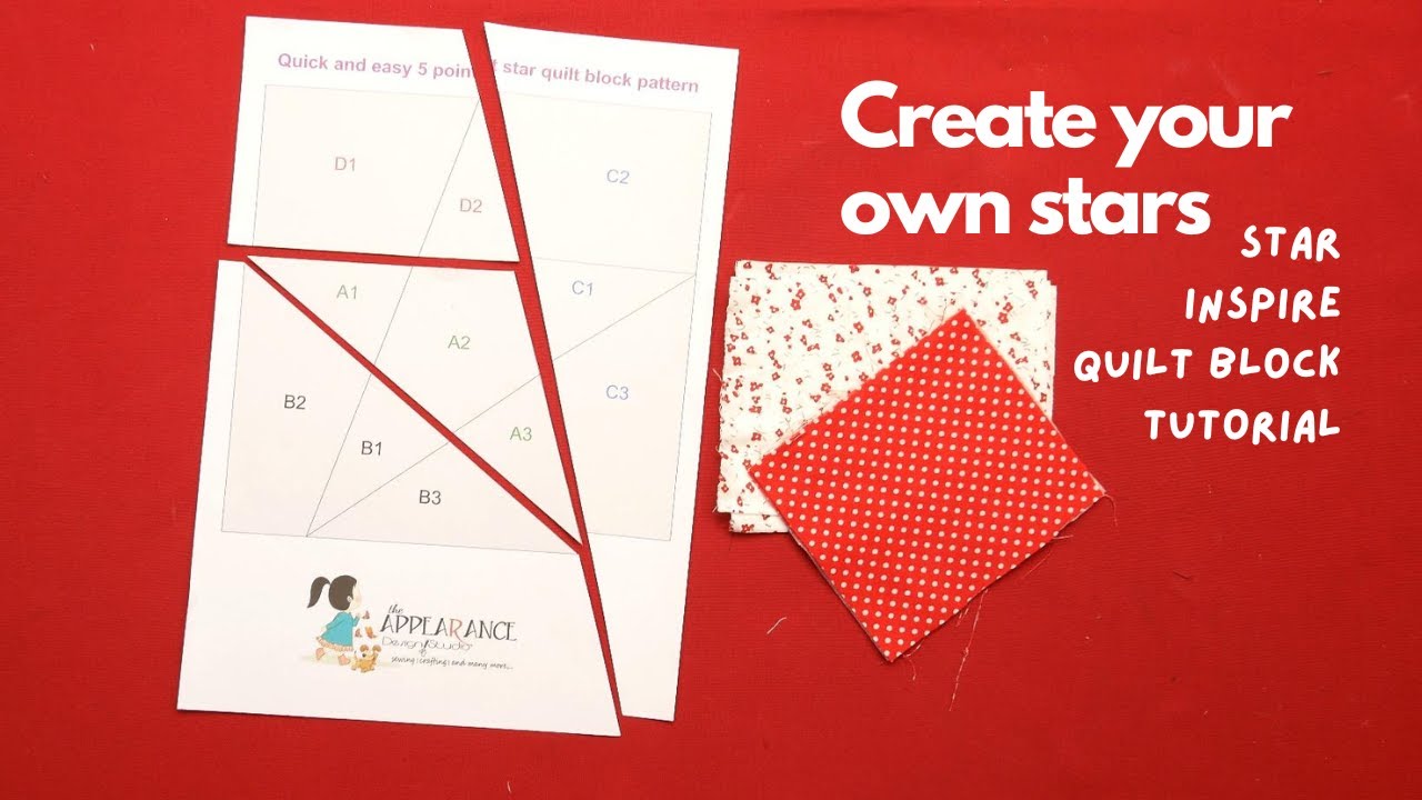 Create your own stars 📌A quick and easy 5 Point Star Quilt Block Pattern Tutorial