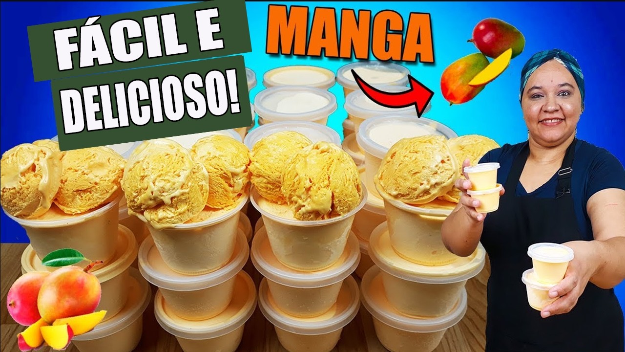 Sorvete CASEIRO de Manga CREMOSO e delicioso! !