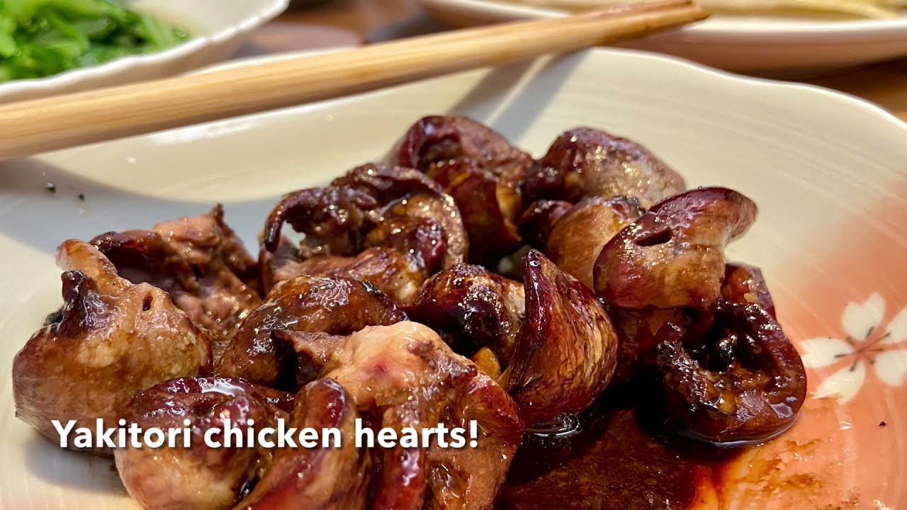 How to grill delicious Japanese YAKITORI CHICKEN HEARTS at home!