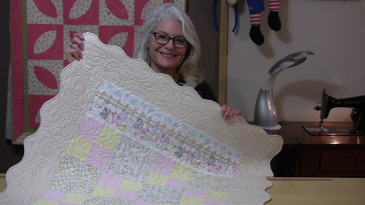 Easy Easter Quilt with Scalloped Borders