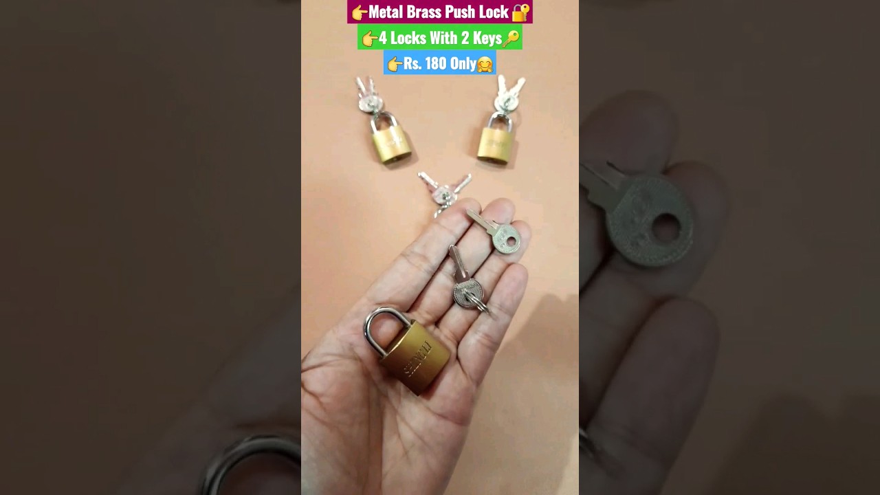 Metal Brass Push Lock | Pack of 4 locks | Small size locks