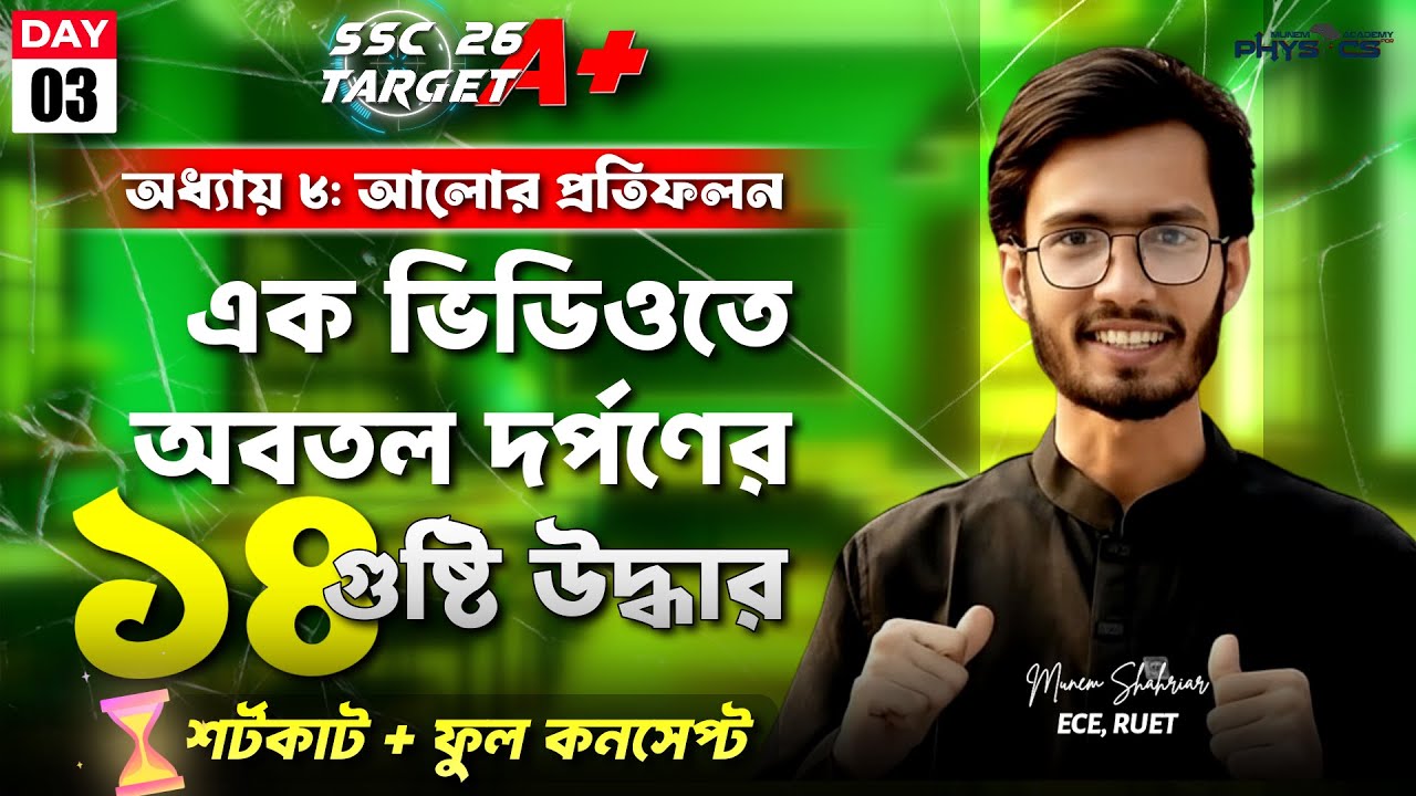 অবতল দর্পণের কোথায় বস্তু রাখলে প্রতিবিম্ব কোথায় এবং কেমন হবে | Rule of 6 | Day 03 | SSC 26 Target A+