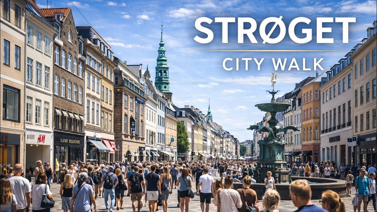 Copenhagen Walk 🇩🇰Kongens Nytorv to City Hall Square | Strøget Walking Tour
