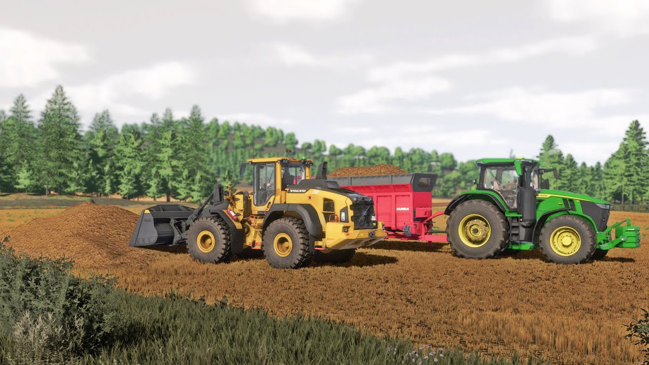 Farming Simulator 22 / Map No Man's Land /#113 Volvo L120H, John Deere 7R 350, Spreading manure