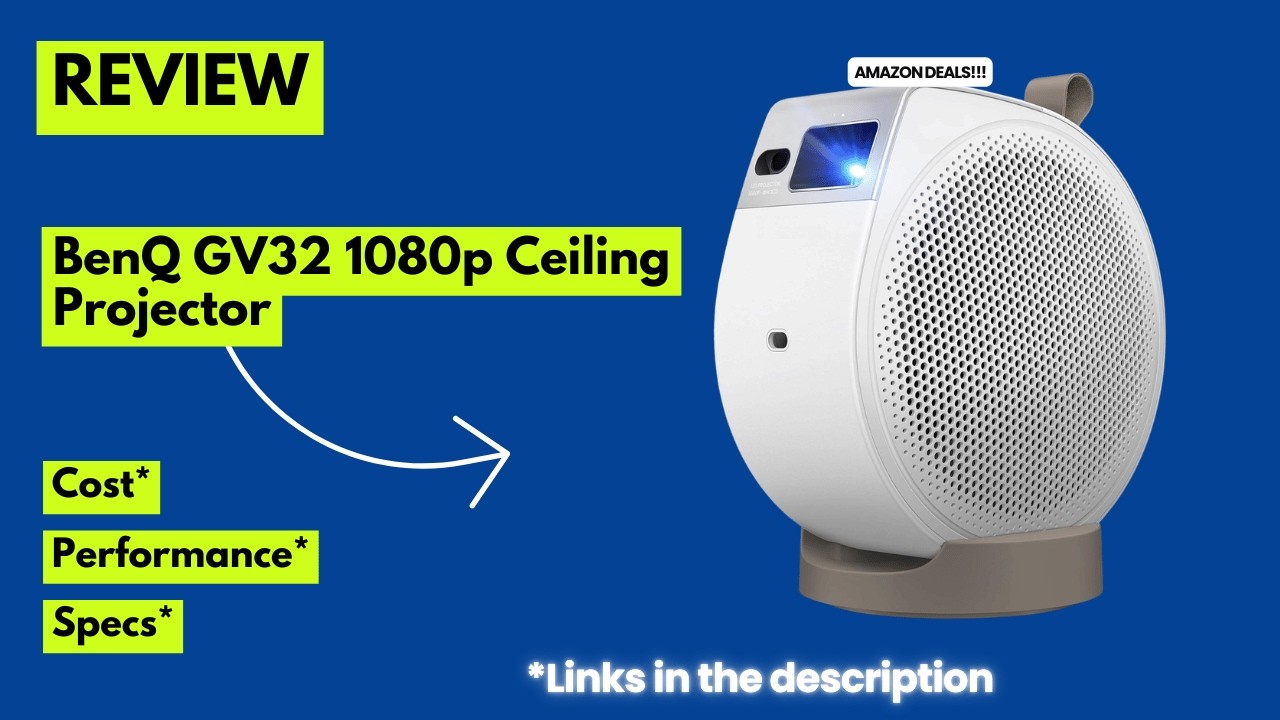 BenQ GV32 1080p Ceiling Projector Review | 500 ANSI Lumens, Google TV, Netflix & Powerful 2.1 Sound