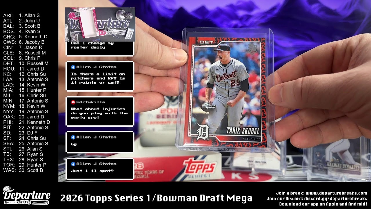 2026 Topps Series 1 Hobby & 2025 Bowman Draft Mega -- Random Teams Lunch Break