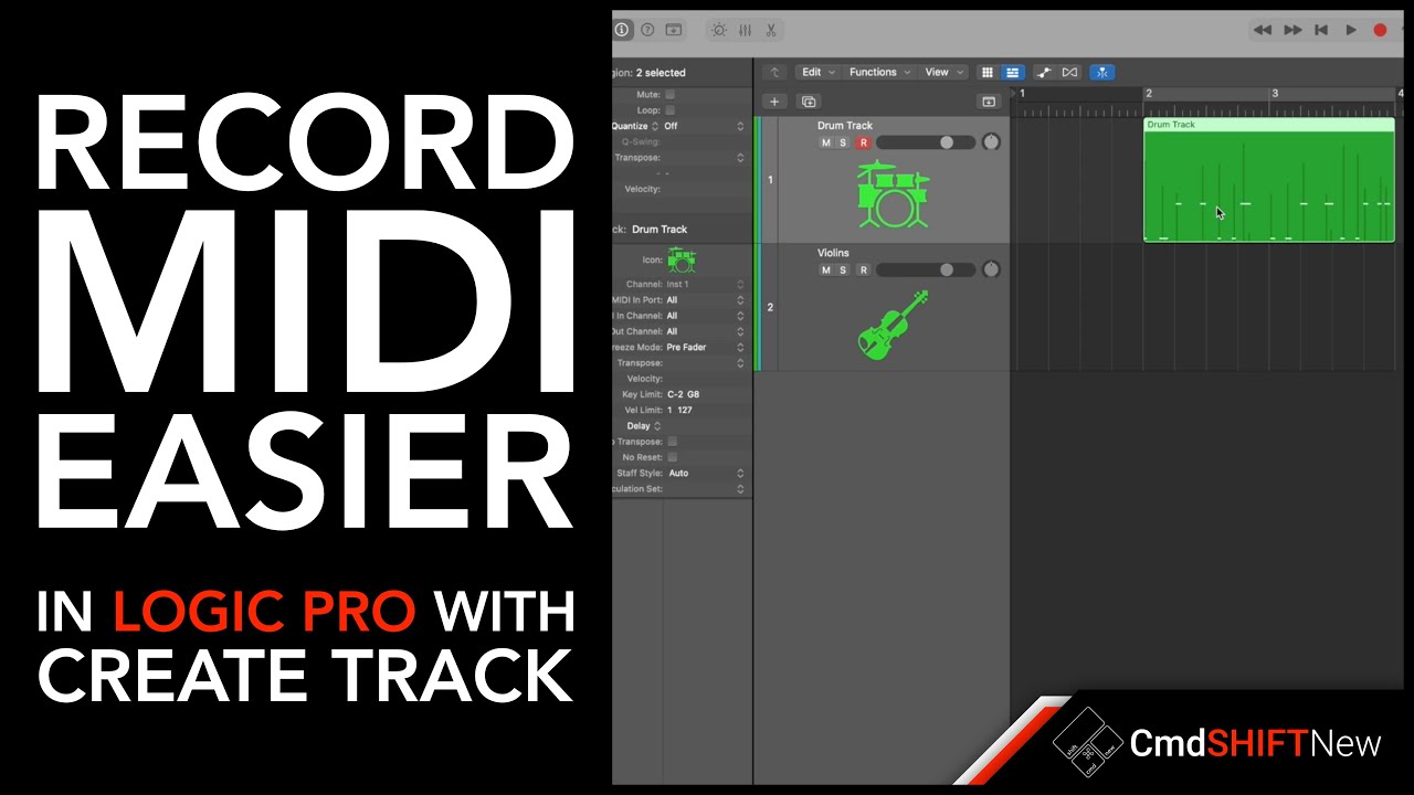 RECORD MIDI EASIER... Logic Pro's Create Track, Overlap and Merge MIDI Functions Explored