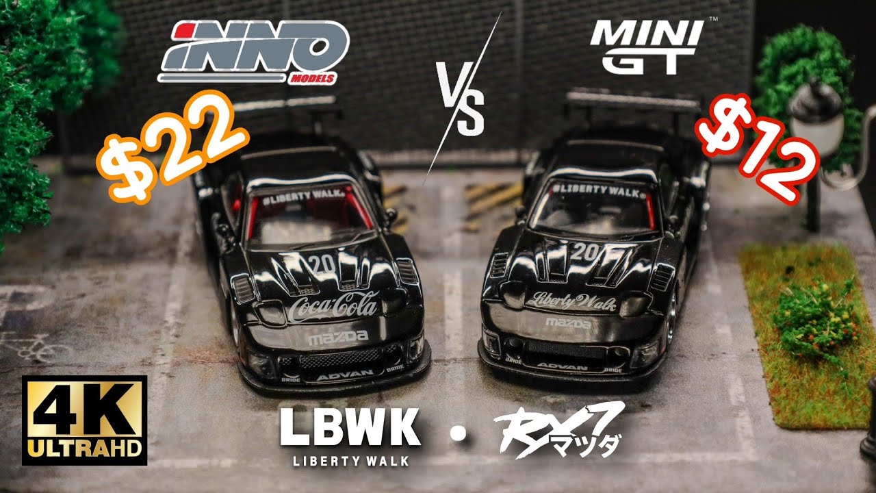 Inno64 vs Mini GT 1:64 - MAZDA RX-7 (FD3S) x LB-Super Silhouette Liberty Walk l Cinema Shot 4K