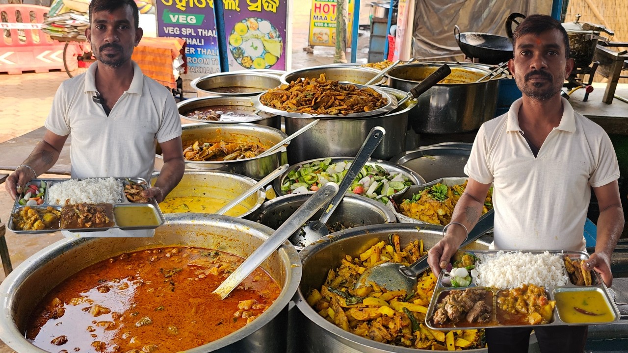 Unlimited Thali Rs.60/-Only | Best Veg & Nonveg Meal In Bhubaneswar | Street Food India