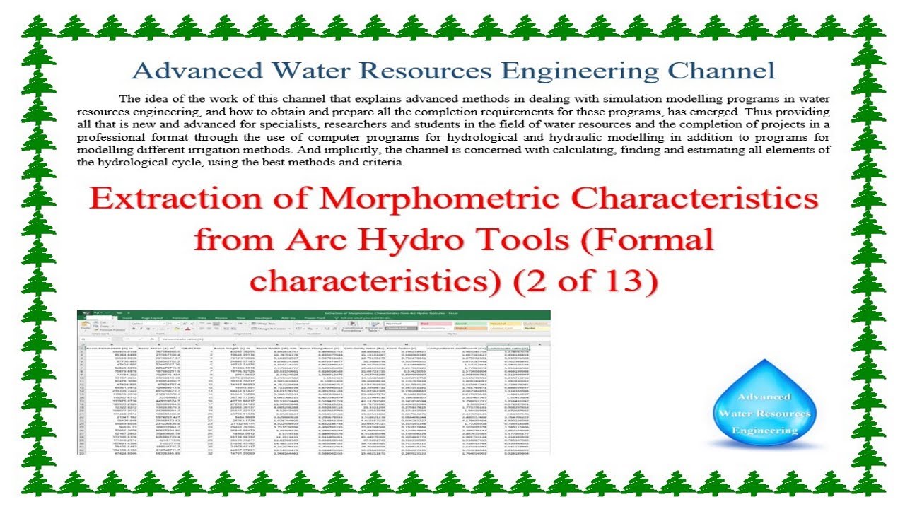 Extraction of Morphometric Characteristics from Arc Hydro Tools, Formal characteristics 2 of 13