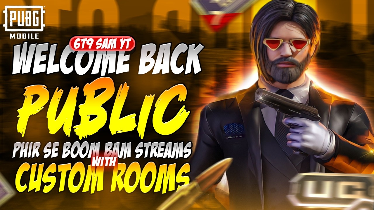 🔴 PUBG MOBILE CUSTOM ROOM LIVE 🎮| UC & CASH GIVEAWAY🎁| WELCOME BACK  | NONSTOP FUN🔥| 6T9 SAM YT