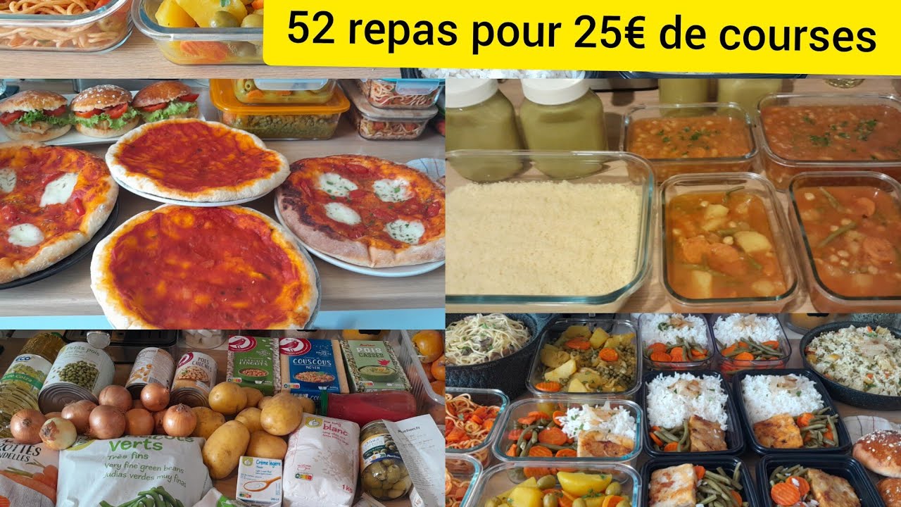 Batch-cooking🥧Manger une semaine à _10€/défi mois difficile, étudiant à 0.50€ le repas