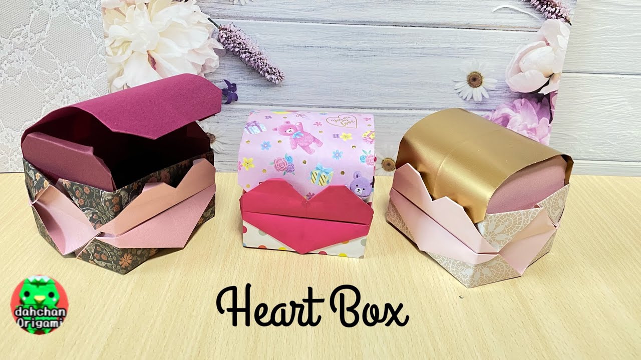 【折り紙】ハートボックスの折り方【Origami】Heart box tutorial