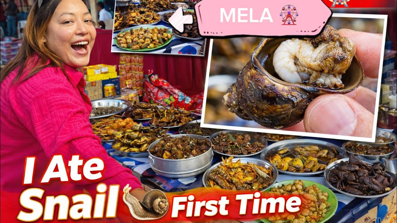 I ate snail 🐌 😝first time 😱/ Nepalgunj mela 🎡/ It was full of fun 🤩 #snail #dance  #foodie  #mela 🥰