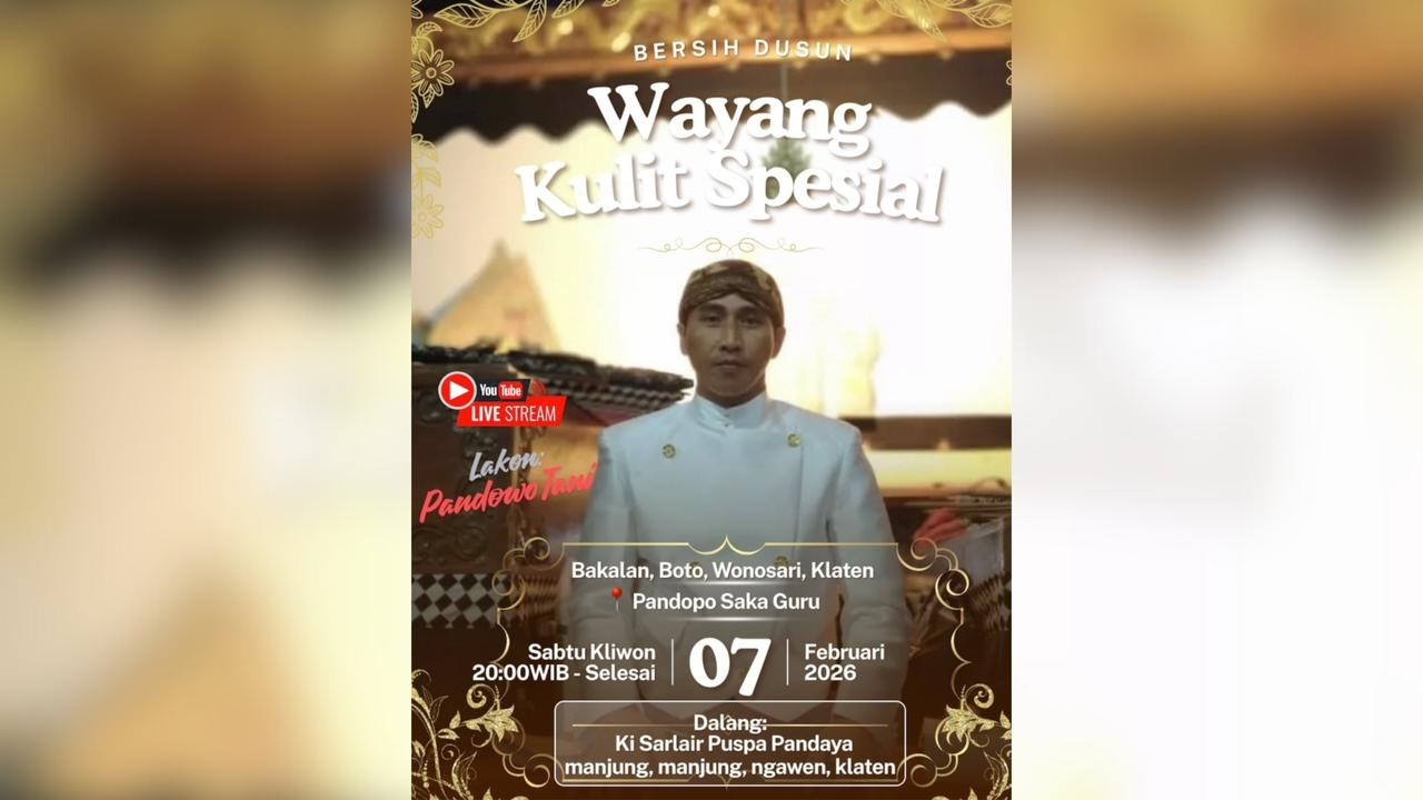 LIVE STREAMING WAYANG KULIT KI SARLAIR PUSPA PANDAYA | PANDOPO SAKA GURU - BAKALAN KLATEN 7 feb 2026
