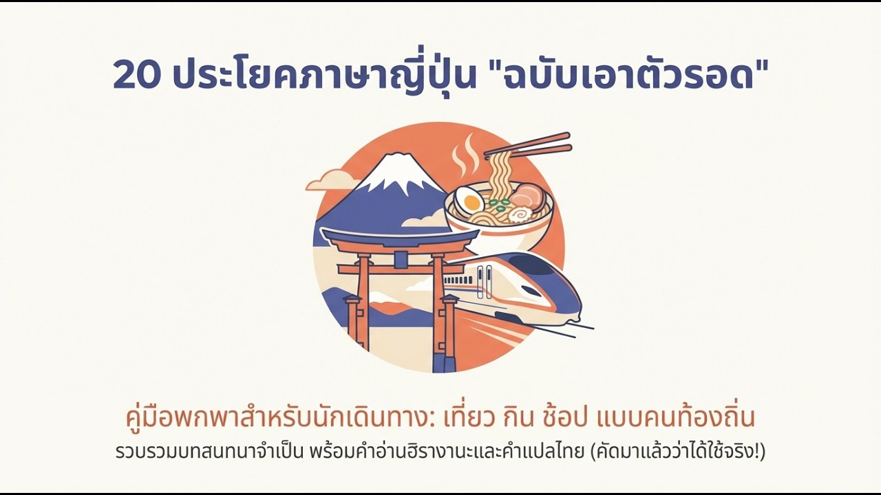 รวมประโยคญี่ปุ่น ใช้กิน ช้อป เที่ยว ครบในคลิปเดียว #เรียนภาษาญี่ปุ่น #ภาษาญี่ปุ่นเบื้องต้น