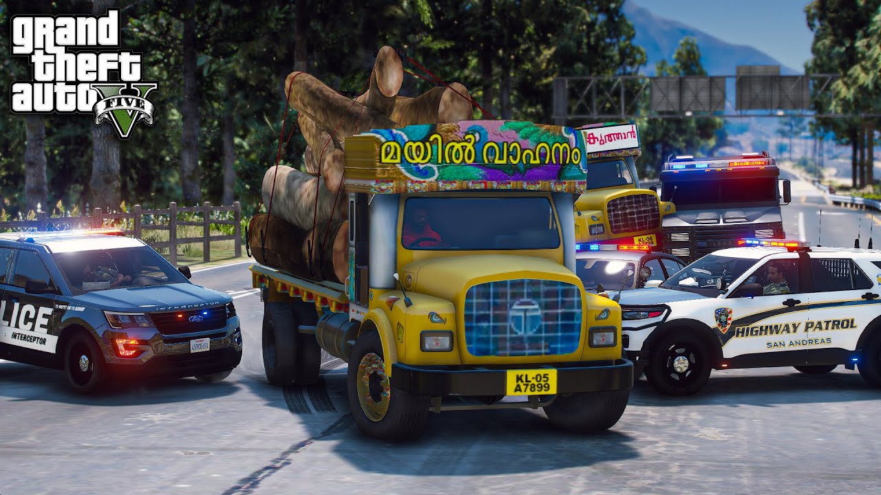 GTA 5 : POLICE CAUGHT മയിൽ വാഹനം FOR SMUGGLING | INDIAN TRUCK !! MALAYALAM