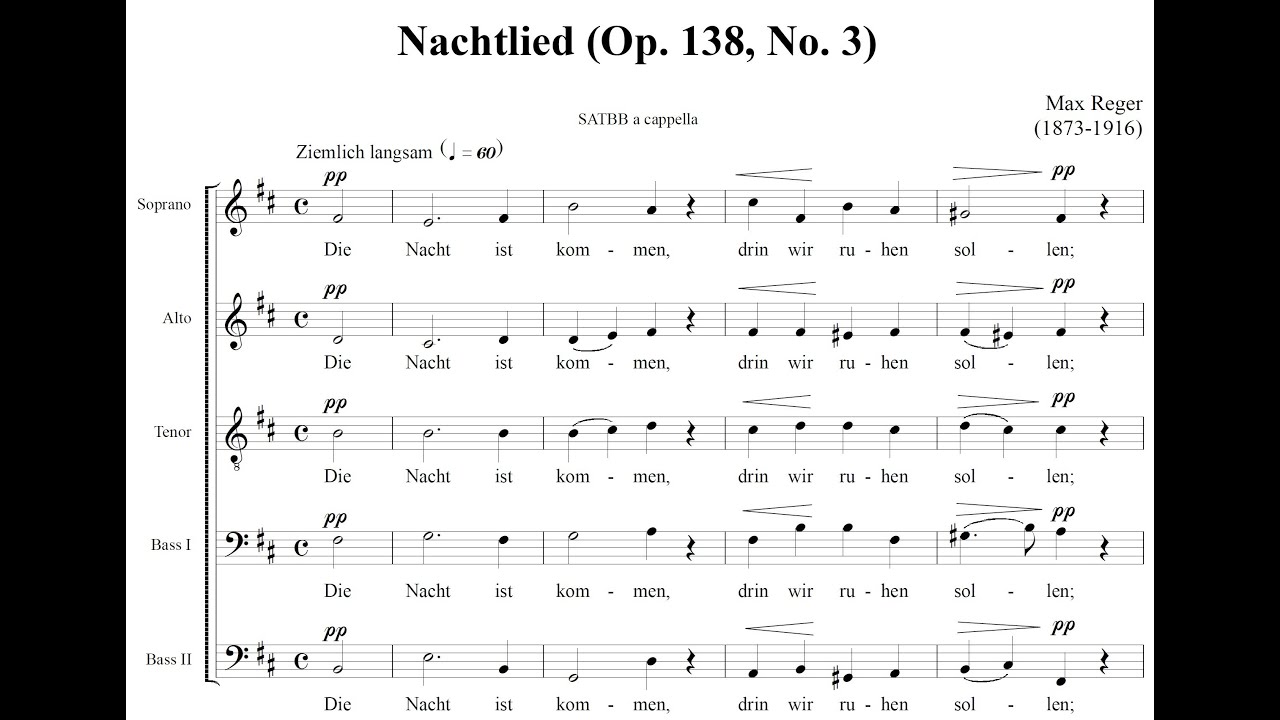 Max Reger: Nachtlied, op138 (Alto)