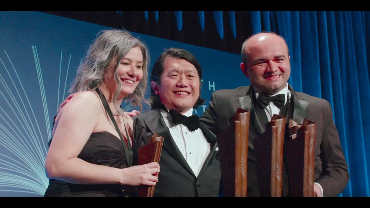 Stenio Gardel, Bruna Dantas Lobato accept 2023 Nat Book Award(Trans. Lit). for The Words That Remain