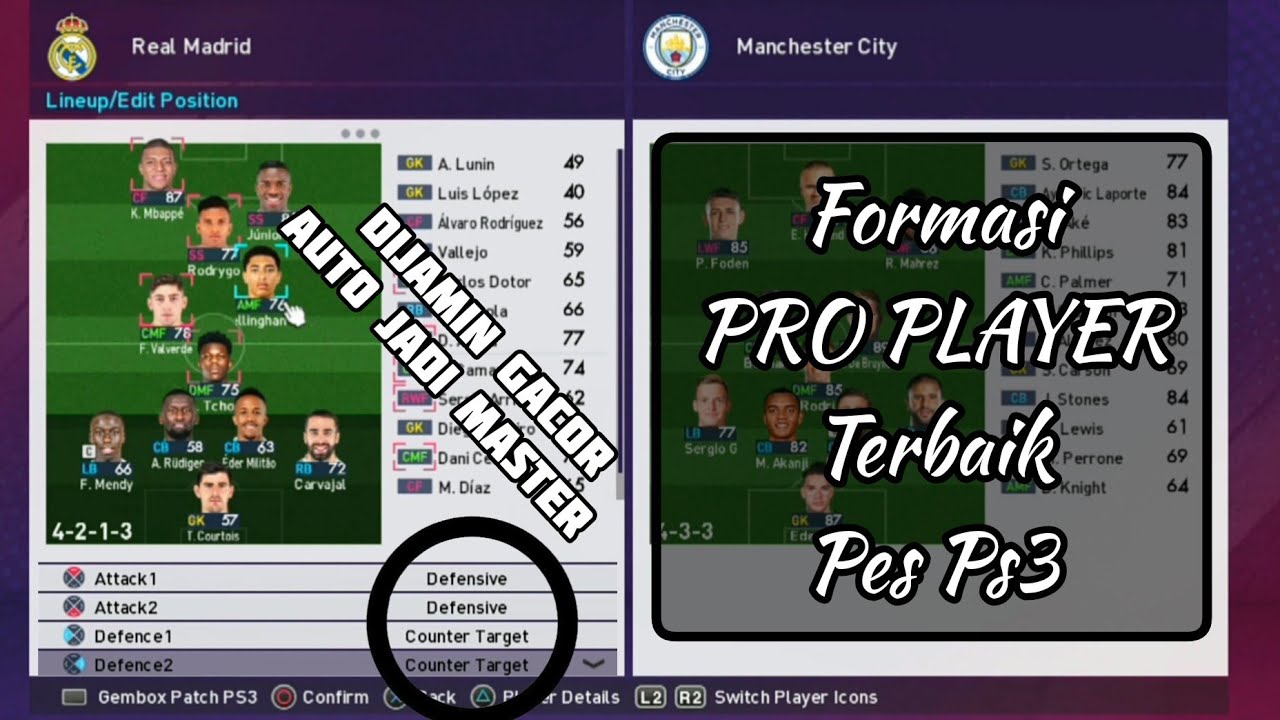 Formasi PRO PLAYER Terbaik Pes Ps3 | Pakai Formasi Ini AUTO JADI MASTER Rental Ps