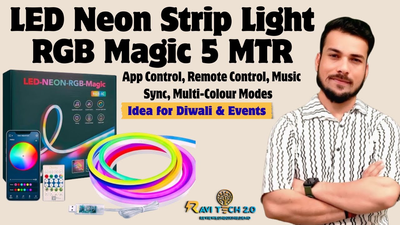 LED Neon Strip Light RGB 5 MTR | App & Remote Control | Best Diwali Room & Studio Decoration Light